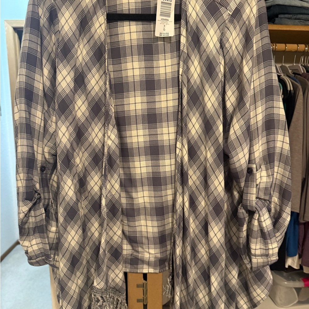 Torrid Black and White Plaid Women's Jacket